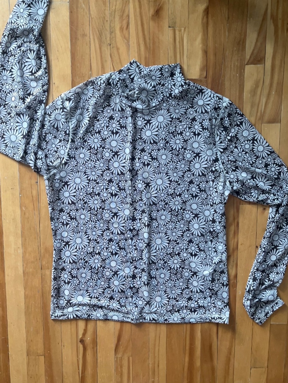 Mesh retro floral print mock neck - Size L Levi's